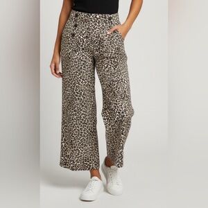 Leopard Print Wide-Leg Pants
